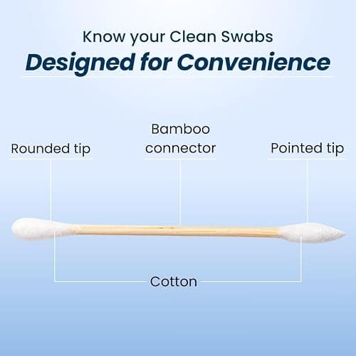 Clean Skin Club Clean Swabs | 500CT | One Pointed Tip | Biodegradable + Organic Cotton & Bamboo | Makeup & Nail Polish Touch-ups | Chlorine-Free & Hypoallergenic (500 Count) thumbnail 2