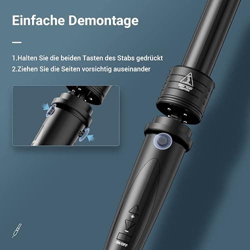 Lockenstab 5 in 1 LCD Keramikbeschichtung Multifunktions Austauschbare Welleneisen mit Handschuhe Lockenwickler Kit ET-W301 - Black thumbnail 6