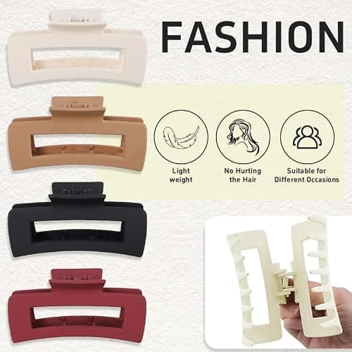 4Pcs Cloud Claw Clips, Soft & Flexible Cozy Claw Clip, Flexible Claw Clip, Ponytail Hairpins for Thick or Fine Hair, Beauty Accessory for Women thumbnail 3