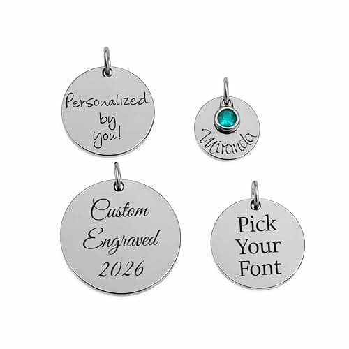 Personalized Engraved Charms for Jewelry – Custom Name Pendant | Silver, Gold, Rose Gold, Multiple Shapes - Image 1