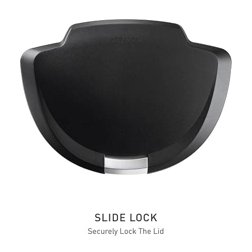 simplehuman 50 Liter / 13 Gallon Semi-Round Kitchen Step Trash Can with Secure Slide Lock, Black Plastic thumbnail 5