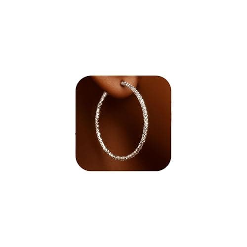AmourLink® 25/35/55mm Textured Gold Silver Hoop Earrings for Women, Stylish Round Loop Earrings, Hypoallergenic Daily Wear Jewelry - Image 1