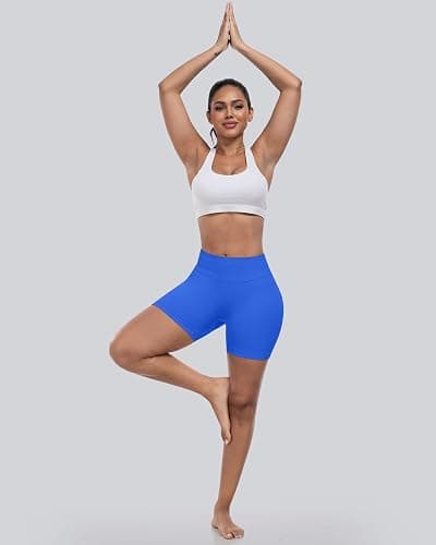CHRLEISURE Workout Shorts Sets for Women, High Waisted Butt Lifting Scrunch Butt Sports Seamless Gym Shorts thumbnail 4