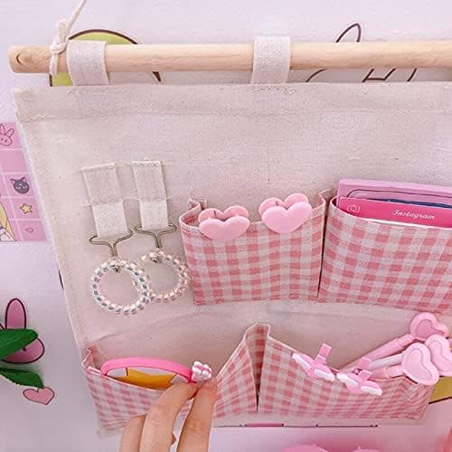 MBVBN Kawaii Stuff for Room Kawaii Organizer Kawaii Pink Room Decor Kawaii Wall Decor Kawaii Room Decor Pastel Kawaii Accessories for Room (Small,Pink) thumbnail 3