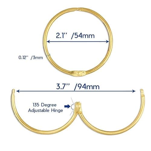 24 Pack Shower Curtain Rings,Rust Proof Shower Curtain Hooks for Bathroom,Circular Decorative Shower Curtain Rings and Hooks for Shower Rod,Metal Rings for Shower Curtain,Loose Leaf Rings(Gold) thumbnail 2