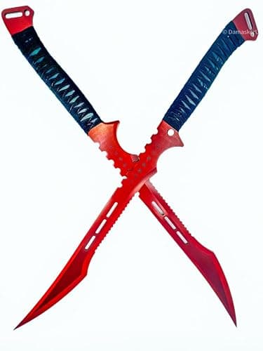 DamaskerUS 2pc Ninja Swords Set 27" Full Tang Stainless Steel Blades with Sheath/Magnetic - Image 1