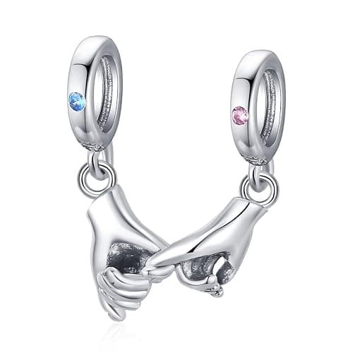 VOROCO 925 Sterling Silver Love Heart Charm for Charm Bracelet, Christmas Mother's Day Birthday Perfect Jewelry Gifts for Mom Grandma Daughter Friend Sister - Image 1