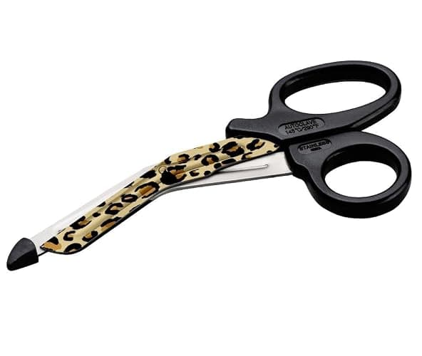 ADC 321 MiniMedicut Nurse Shears, Medical Grade, Stainless Steel with Safety Tip, 5.5" Length, Cheetah - Image 1