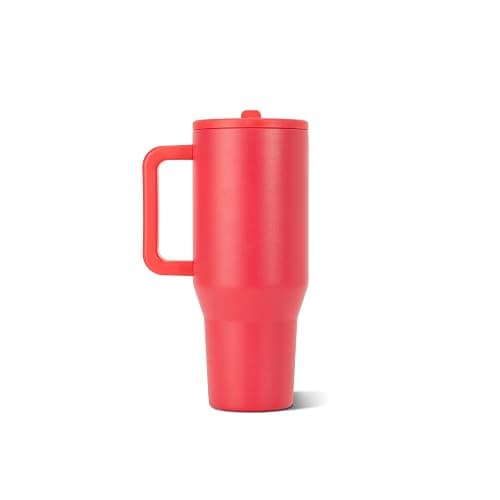 HydroJug Traveler 32oz, Insulated Tumbler with Handle & Straw, Fruit Punch | Triple wall insulated, flip straw lid, leak-resistant, stainless steel, cup holder friendly, BPA-free, dishwasher safe thumbnail 3