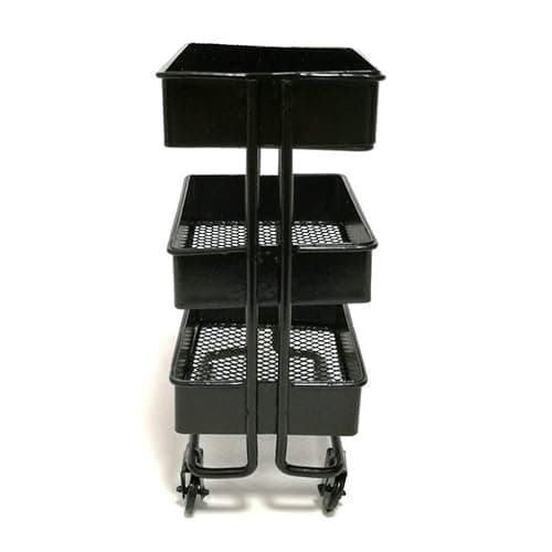 RALIYATX Trolley Storage Shelf, Floor Storage Trolley with Wheel, Miniature Furniture Storage Shelf, Bookcase, Decorative Display, Pink thumbnail 8