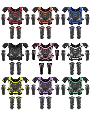 Kids Dirt Bike Gear Armor Vest Suit, Motorcycle Chest Protector with Knee Elbow Pads, Youth Riding Protective Gear for Motocross Cycling Skating Ski Off-Road (Pink) thumbnail 8