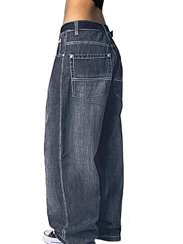 EMMIOL Women Boyfriends Hip Hop 90s Vintage Baggy Jeans Loose Denim Pants Mid-Low Waist Jeans thumbnail 3