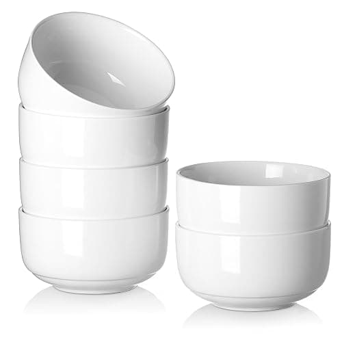 DOWAN 22 OZ Cereal Bowls Set of 6-5.25" White Soup Bowls for Kitchen, Ceramic Bowls for Cereal, Soup, Oatmeal, Rice, Dishwasher & Microwave Safe thumbnail 9