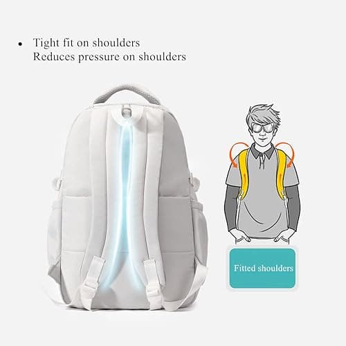 LANSHIYA Cute Aesthetic Backpack for Girls Middle School Students Bookbag Teens Solid Color Lightweight Travel Daypack Casual Schoolbag with Coin Pouch,Purple thumbnail 3