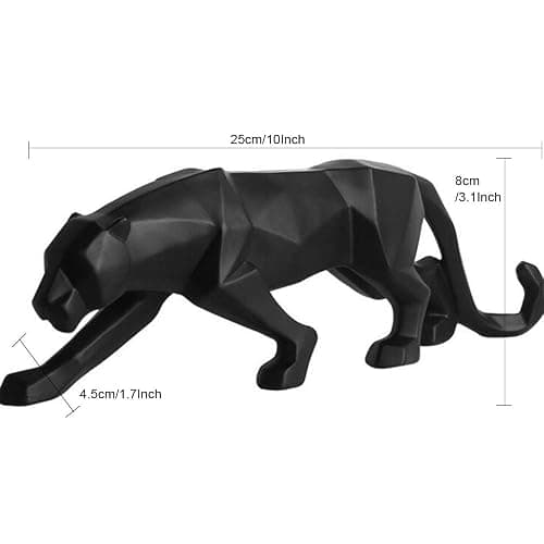 ASNOMY Nordic Modern Polyresin Cheetah Figurine Home Decor, Originality Home Decoration Furnishing Animal Ornament Resin, Resin Statues Home Decor Ornament Figures, Black thumbnail 3