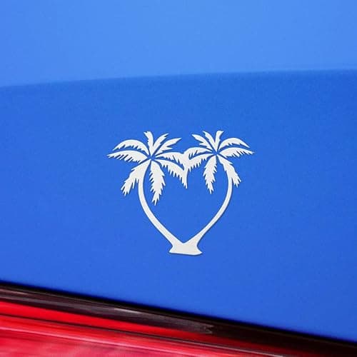 Transparent Decal Stickers of Palm Tree (White) Premium Waterproof Vinyl Decal Stickers for Laptop Phone Accessory Helmet Car Window Mug Tuber Cup Door Wall Decoration ANDSKUSg11843WH090622 thumbnail 4