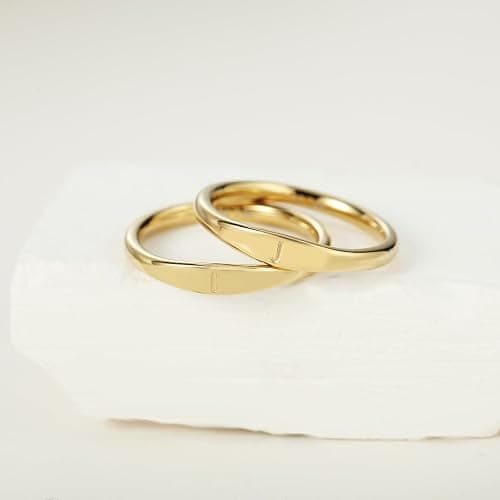 YURZA Gold Initial Rings for Women Non Tarnish Thumb Rings for Teen Girls 14K Gold plated for Women thumbnail 3