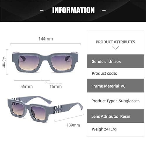 MTZJH Sunglasses Retro Glasses Women Vintage Travel Small Rectangle Sun Glasses Female Eyewear thumbnail 2