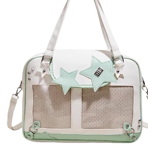 Women Display Shoulder Bag Large Capacity Ita Handbag PU Leather Kawaii Star Itabag Travel Shopping Commute Bag thumbnail 7