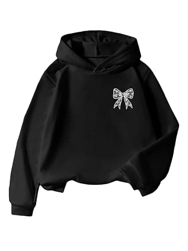 COZYEASE Girl's Letter Camo Graphic Hooded Sweatshirt Long Sleeve Drop Shoulder Hoodie 2025 Fall Outfits Pullover Tops - Image 1