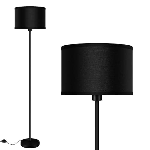 AUQUEE Floor Lamps for Living Room, Modern Standing Lamp, Black Lamp Shades, Foot Switch, Simple Pole Lamps Corner Lamp for Bedroom,Office, Living Room, Den, Bright Reading Floor Lamp(Without Bulb) - Image 1