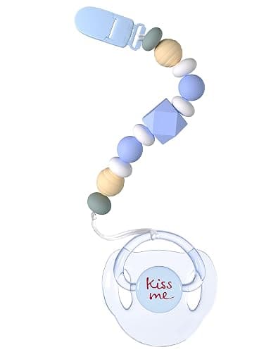 Aori Silicone Pacifier Clips Holder Flexible Binky Clip with Magnetic Pacifier for Lifelike Reborn Dolls - Blue - Image 1