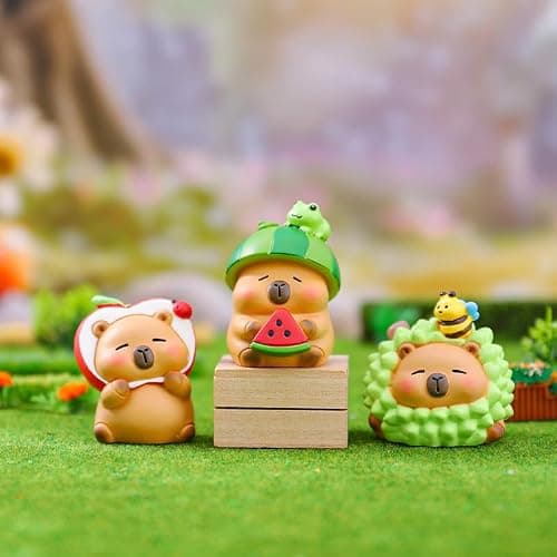 Capybara Action Figure,Cute Brown Capybara Theme Mystery Bag Random Design Surprise Bag Mysterious Collectible Home Decorations,Desk Accessories Holiday Birthday Gifts -Fruit (Single Box) thumbnail 4