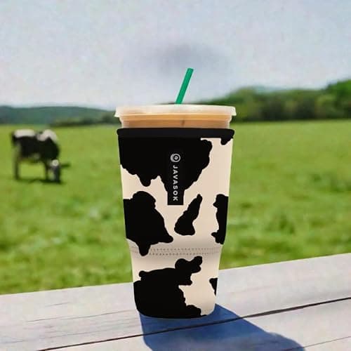Sok It JavaSok Iced Coffee & Cold Soda Insulated Neoprene Cup Sleeve (Cow Print, Medium: 22-28oz) thumbnail 3