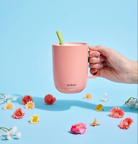 Ember Temperature Control Smart Mug 2, 14 Oz, App-Controlled Heated Coffee Mug with 80 Min Battery Life and Improved Design, Grapefruit thumbnail 5