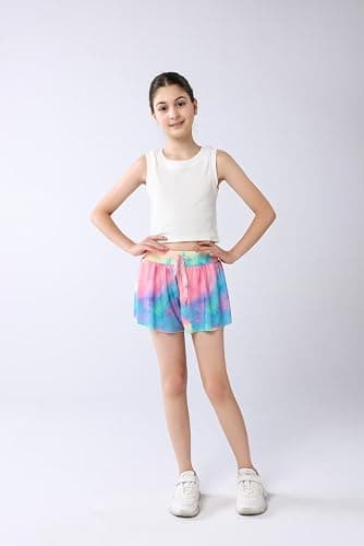 zqajuxg Girls Flowy Shorts with Spandex Liner,2 in 1 Butterfly Shorts Teen Girls with Pockets for Sports，Running，Athletic thumbnail 2
