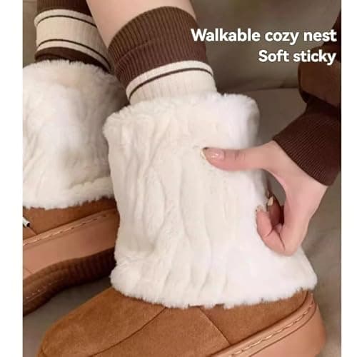 GBGRHM Women's Faux Fur Boot Snow Shoes Fuzzy and Plush Warm Winter Fluffy Kitten Y2k Aesthetic Cute Stuff thumbnail 4