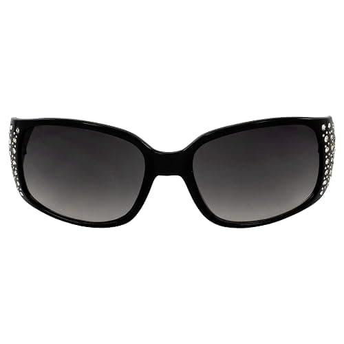 Rodeo Queen 2 Pairs of Fashion & Studded Sunglasses for Women Black Frame w/Metal Accent Piece Bling Rhinestones & Smoke Gradient Lenses thumbnail 5