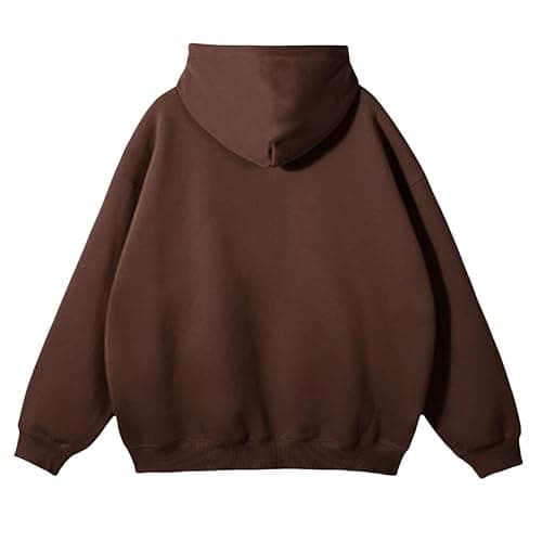 XDFVC Oversized Sweatshirt for Men Full Zip Up Winter Cotton Solid Color Hoodies Unisex Wash Heavyweight Basic Hooded Jacket thumbnail 2