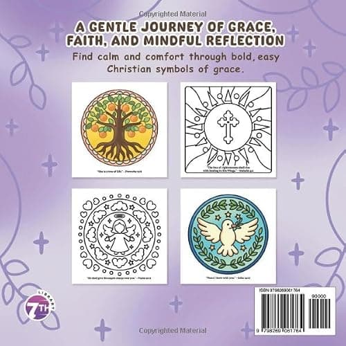 Symbols of Grace: Faith-Inspired Christian Coloring Book for Adults and Seniors with Mandala and Pattern Designs for Relaxation, Prayer, and ... of Faith (Faith & Grace Coloring Collection) thumbnail 2