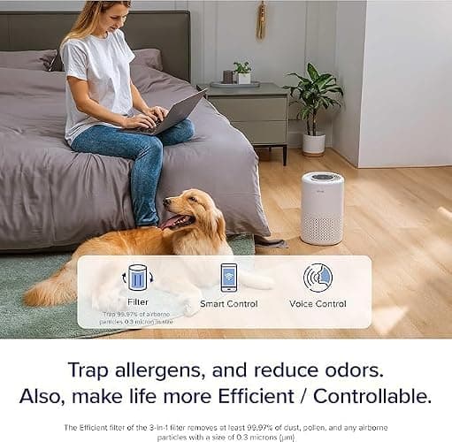 Levoit Air Purifiers for Bedroom Large Room, Smart WiFi Alexa Control, Covers up to 915 Sq Ft, H13 True HEPA Air Filter Removes 99.97% Smoke Dust Mold Pollen, 24dB Quiet Sleep Mode, Core 200S - Core200S thumbnail 7