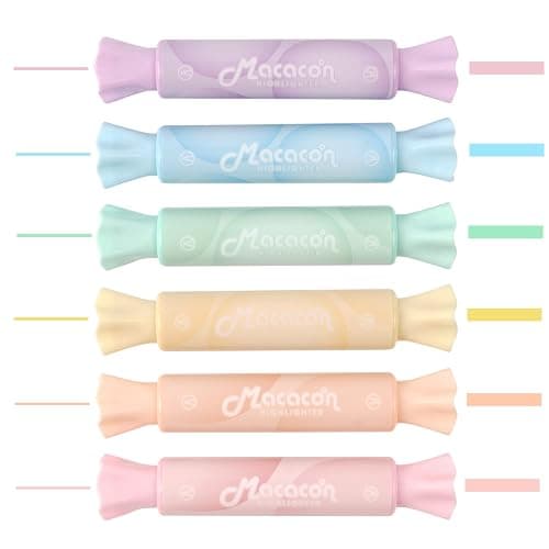 chosch Candy Shape Highlighters, Assorted colors,Chisel Tip,Water Based,Quick Dry& Write Smoothly 6 Macaron Colors (CANDY HIGHLIGHTER) - Image 1