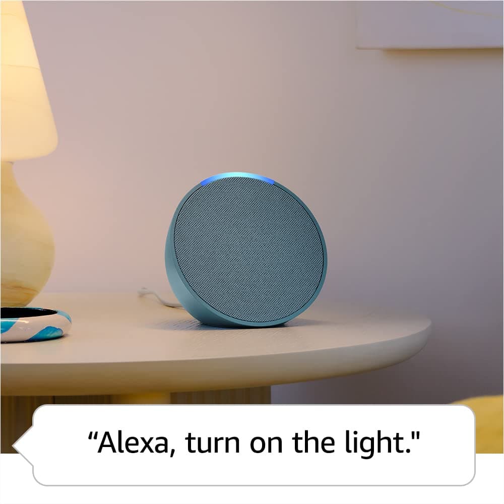 Echo Pop | Full sound compact Wi-Fi and Bluetooth smart speaker with Alexa | Midnight Teal - Midnight Teal thumbnail 4