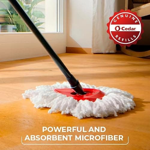 O-Cedar EasyWring Microfiber Spin Mop, Bucket Floor Cleaning System, Red, Gray, Standard - EasyWring - Cleaning System thumbnail 8