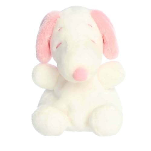Aurora Adorable Peanuts Snoopy Palm Pals Stuffed Animal - Officially Licensed Toys For All Snoopy Fans - Nostalgic Gift for Adults and Valentine's Day - Pink & White 5 Inches thumbnail 2