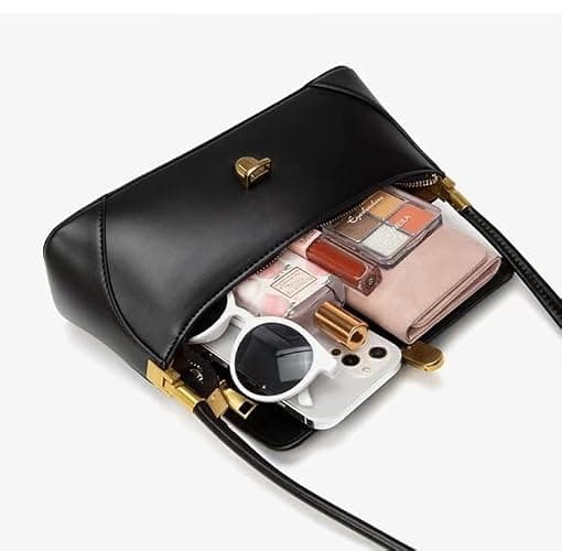 Women Shoulder Bags Vintage Handbag Retro Classic Small Purse 90s Buckle Closure thumbnail 8