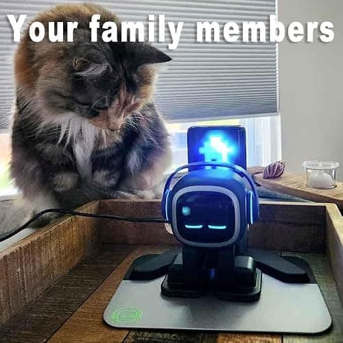 EMOPET AI Desk Robot Companion - ChatGPT Enabled with Voice Commands & Dance Feature, Interactive Robot Pet with Personality, Comes with Charging Home Station thumbnail 5