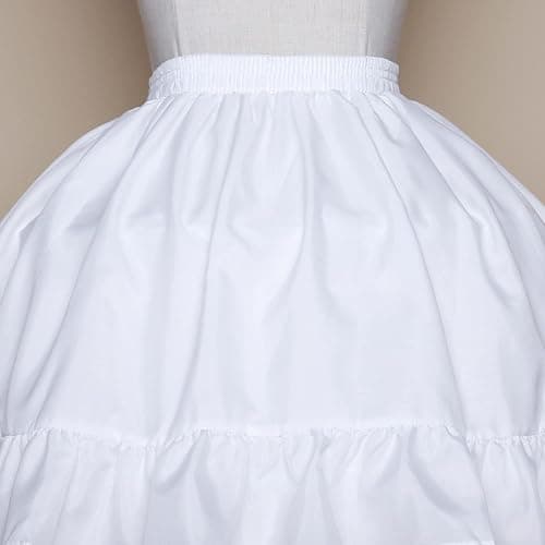 YULUOSHA Women Girls Crinoline Short Petticoat 2 Hoops Victorian Skirt Ball Gown Elastic Waist Underwear Half Slip Underskirt thumbnail 4