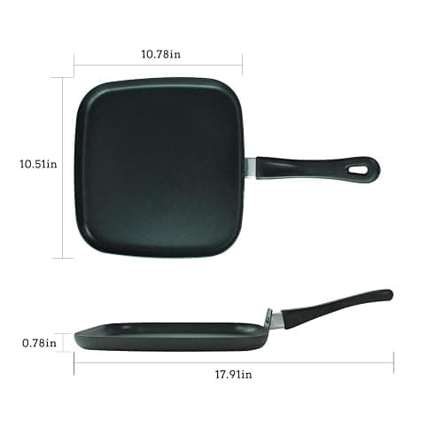 LECOOKING 10 Inch Square Griddle Pan, Nonstick Grill Pan for Cooking Eggs, Omelettes, and More, Griddle Cookware, PFOA Free thumbnail 3
