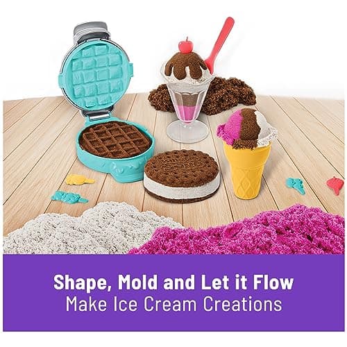 Kinetic Sand Scents, Ice Cream Treats Playset with 3 Colors Scented Play Sand & 6 Tools, Sensory Toys for Kids Ages 3 and up thumbnail 3