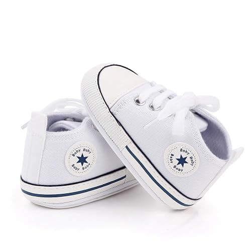 KKIIDDSS Unisex Baby Girls Boys Canvas High-top Shoes, Newborn Infant Anti-Slip Soft Sole Frist Walking Breathable Sneakers thumbnail 3