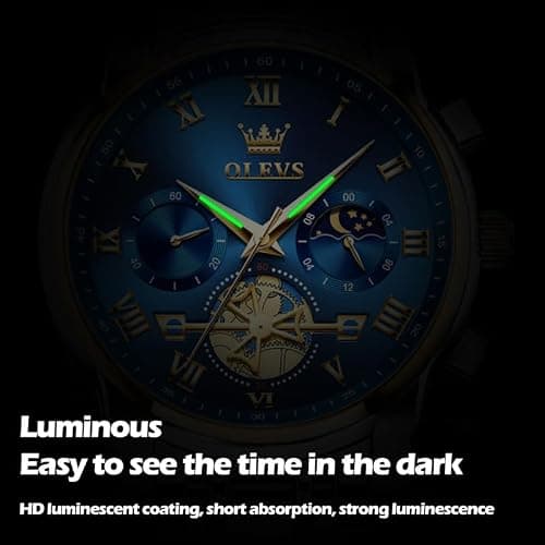 OLEVS Mens Watches Waterproof Stainless Steel Adjustable Bracelet Watch Quartz Analog Watch for Men Fashion Business Classic Mens's Wrist watch's Casual Watches Gold/Blue/Black/White/Face/Dial thumbnail 5