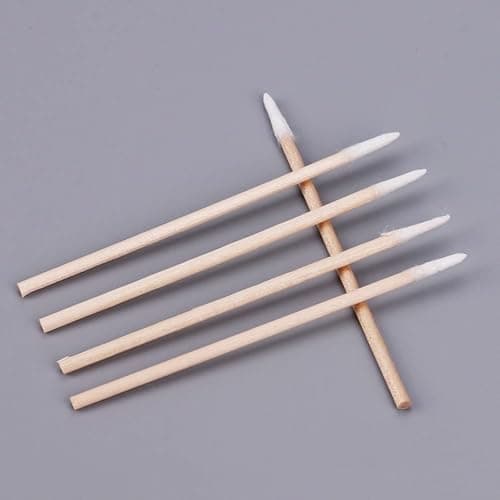 RIKWOG 200pcs Pointed Cotton Swabs, 4 inch Precision Microblading Cotton Swab Cotton Sticks Applicator for Eyebrow Tattoo Beauty Make-up Nail Clean, Wood Handle Pointed Tip Head thumbnail 3