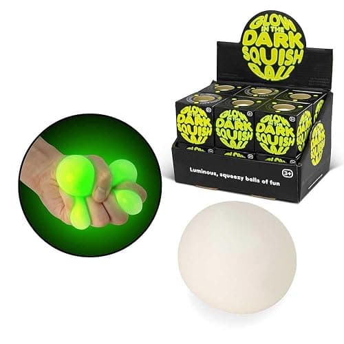 Tobar 38439 Glow In The Dark Squish Ball Assorted Designs and Colours,6 x 6 x 6 cm - Image 1