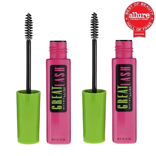 Maybelline Great Lash Washable Mascara Makeup, Volumizing Lash-Doubling Formula That Conditions As It Thickens, Very Black, 2 Count thumbnail 2