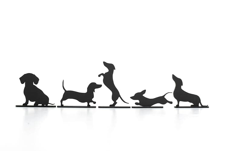 Acrylic Dachshund Silhouette Ornaments, Set of 5 Dogs, Sausage Dog Gift. (Set of 5) - Image 1